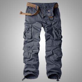 Three-dimensional Pocket Overalls Men's Multi-pocket (Option: Dark Grey-34)