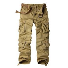 Three-dimensional Pocket Overalls Men's Multi-pocket (Option: Eight Pockets Khaki-31)